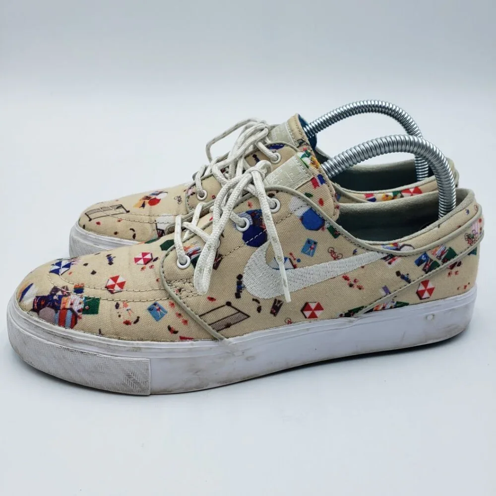Nike Stefan Janoski Zoom‎ Sneakers 7.5 Mens Beach Day Lace Up Shoes Tan